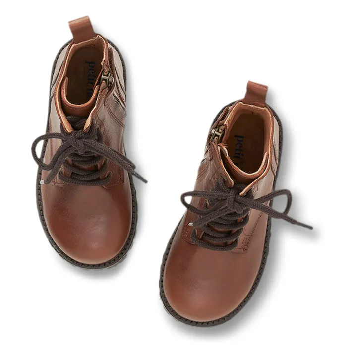 Zip Lace-up Stiefel | Braun- Produktbild Nr. 2