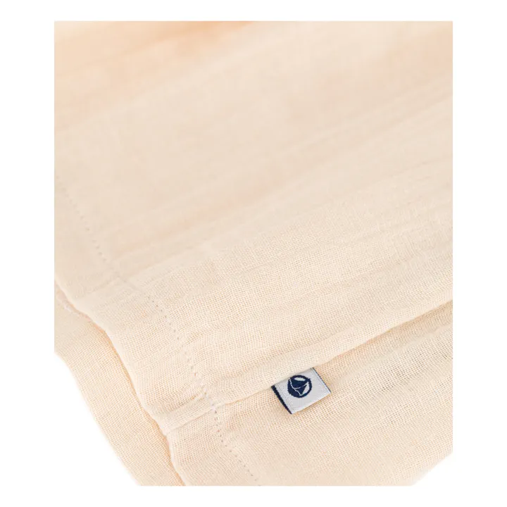 Cotton Gauze and Fleece Dress | Ecru- Product image n°1