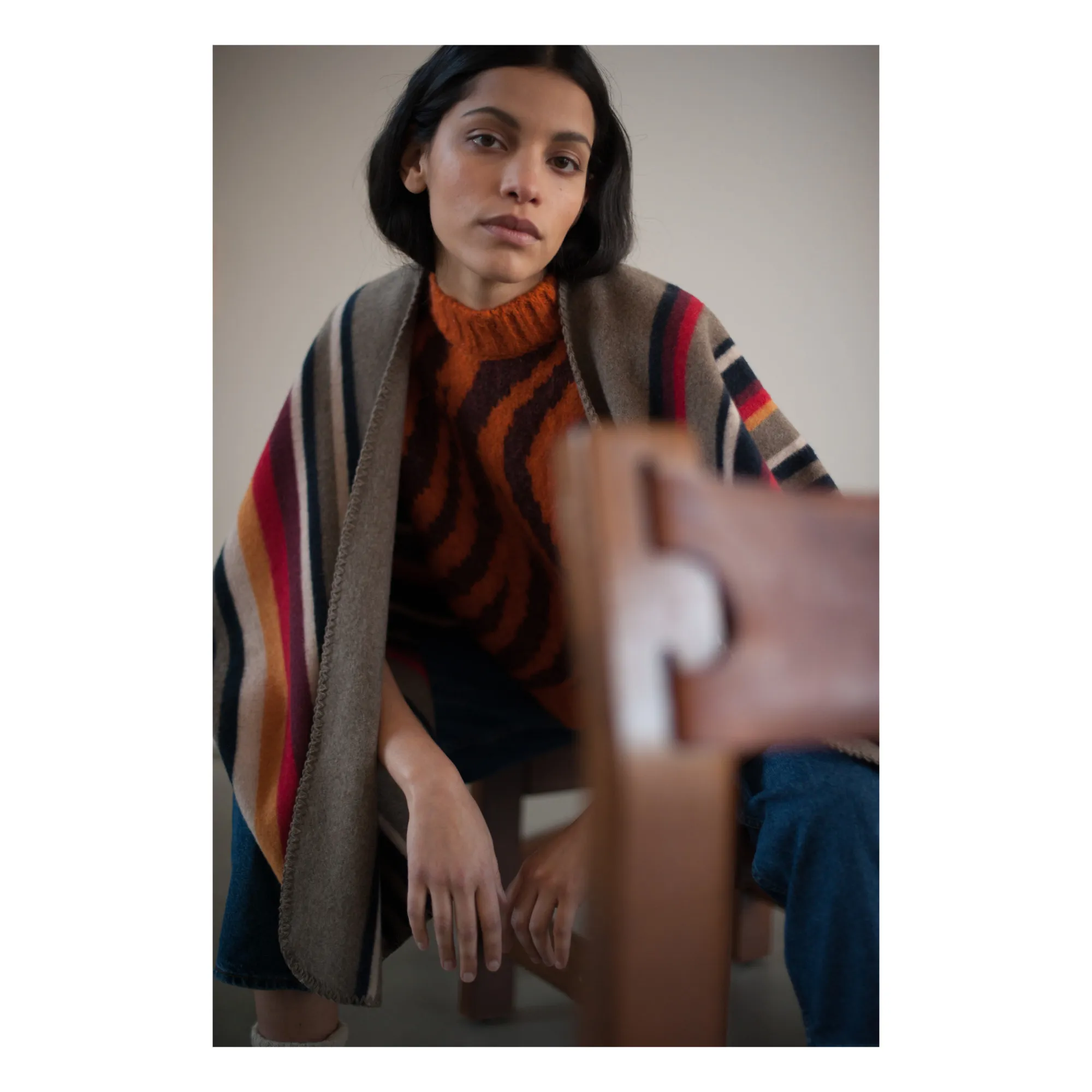 Cape Apache Laine Recyclée | Taupe- Image produit n°3