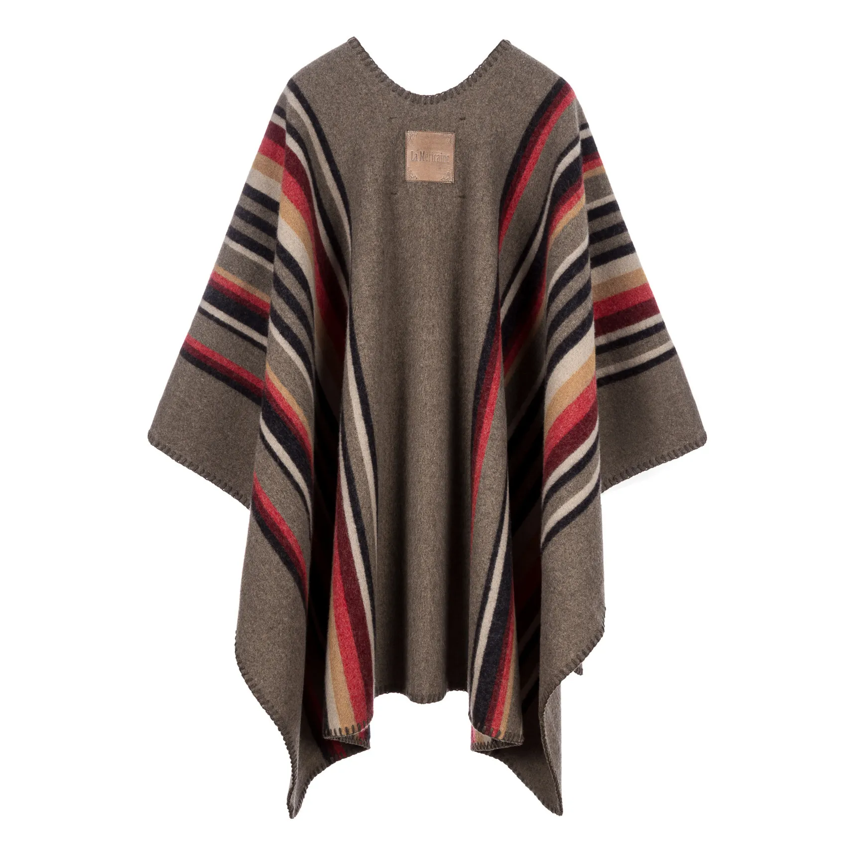 Cape Apache Laine Recyclée | Taupe- Image produit n°8