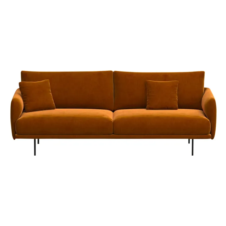 Canapé 3 places Isly en velours gratté - 205 cm | Cognac- Image produit n°0