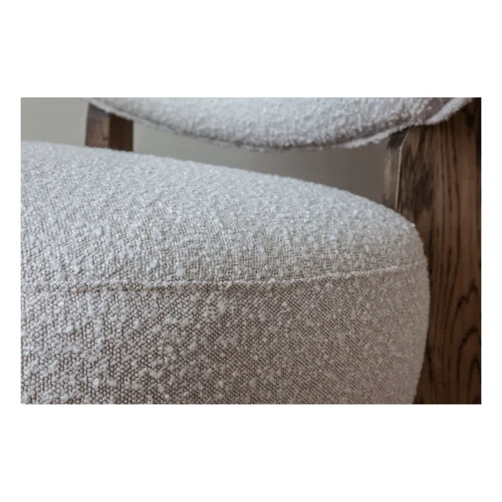 Fauteuil Nicolo en bouclette et chêne fumé - 65 cm | Off-White- Image produit n°6