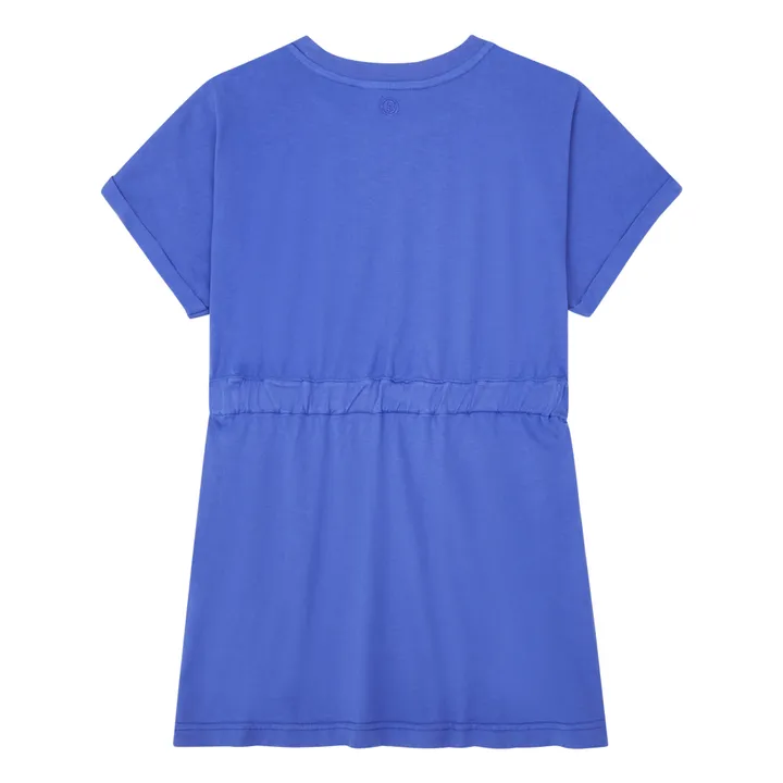Robe Courte Fille Coton Bio | Bleu- Image produit n°2