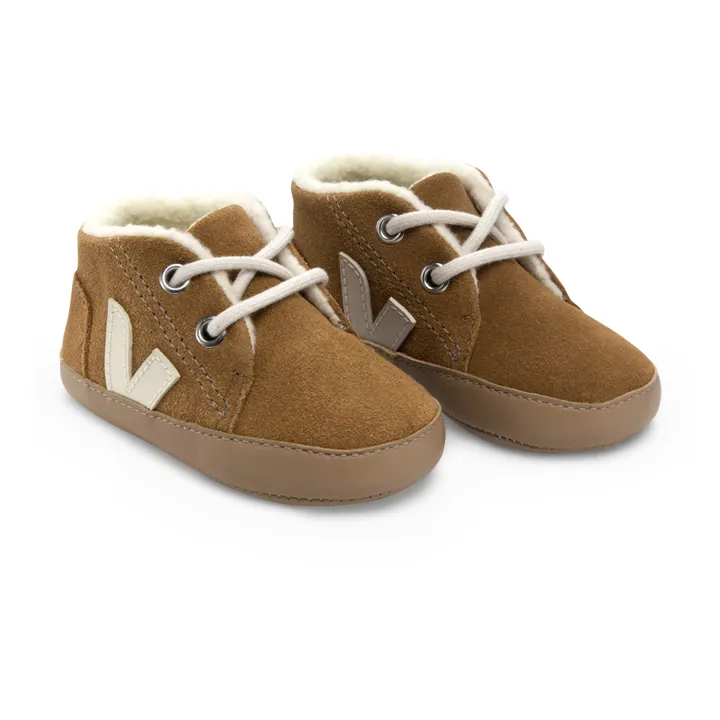 Chaussons Suede Fourrés | Camel- Image produit n°1
