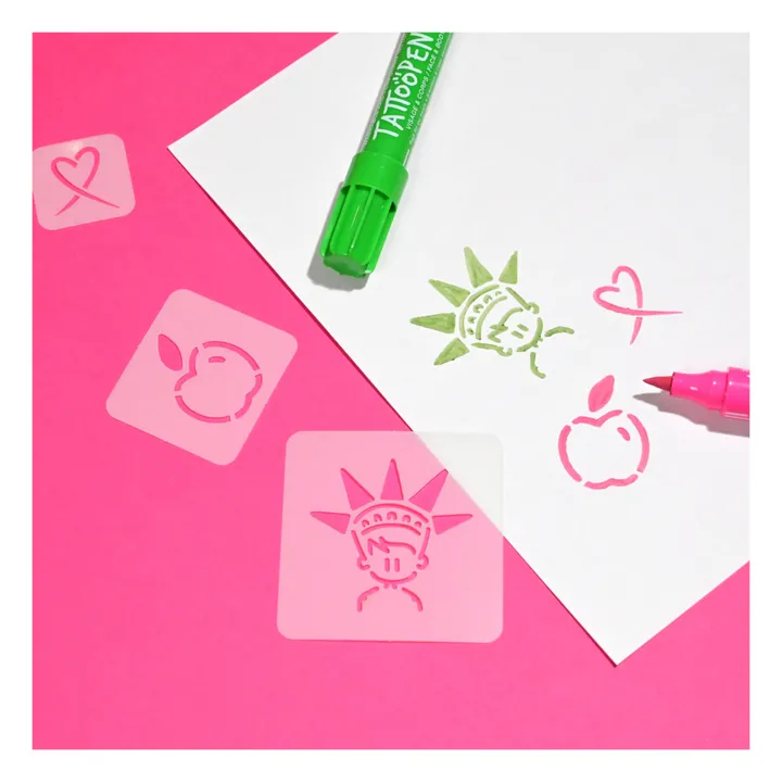 Nueva York x JO LITTLE Tattoopen & Reutilizable Stencil Duo Set- Imagen del producto n°2