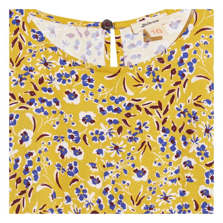 Robe Atomic Volants Imprimé | Jaune moutarde- Image produit n°1