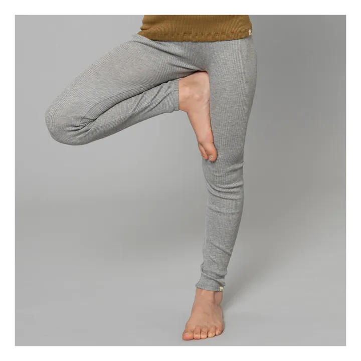 Legging Bieber Soie et Coton Bio | Gris- Image produit n°1