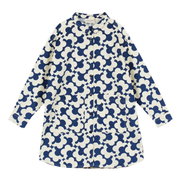 Esterina - Vestito in velluto a coste in cotone biologico | Blu- Immagine del prodotto n°0