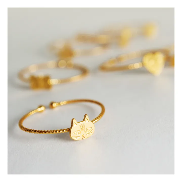 Bague Chat | Doré- Image produit n°1