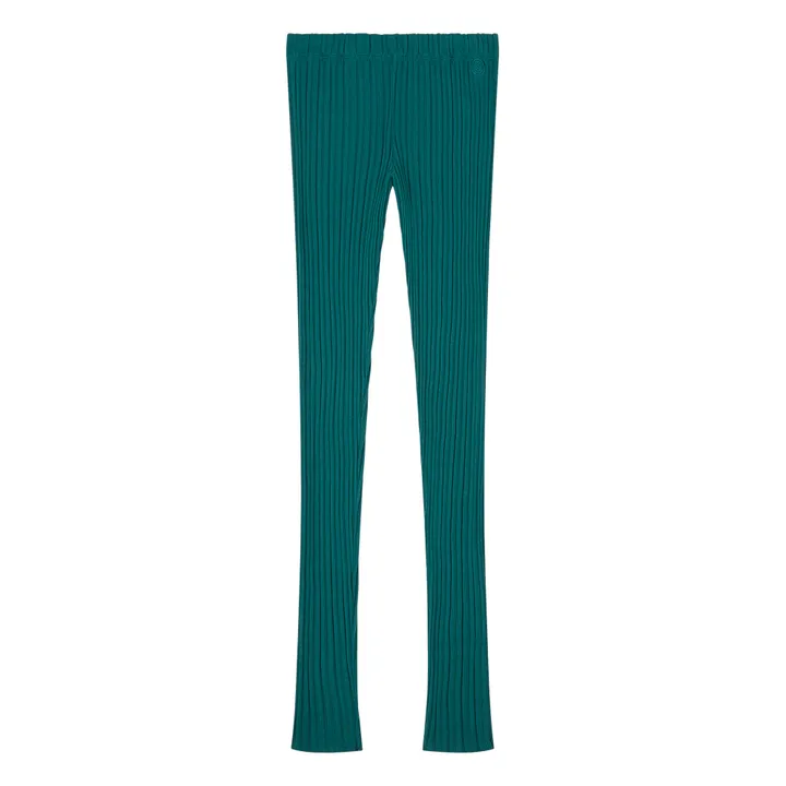 Women's Ribbed Organic Cotton Legging | Chrome green- Product image n°0