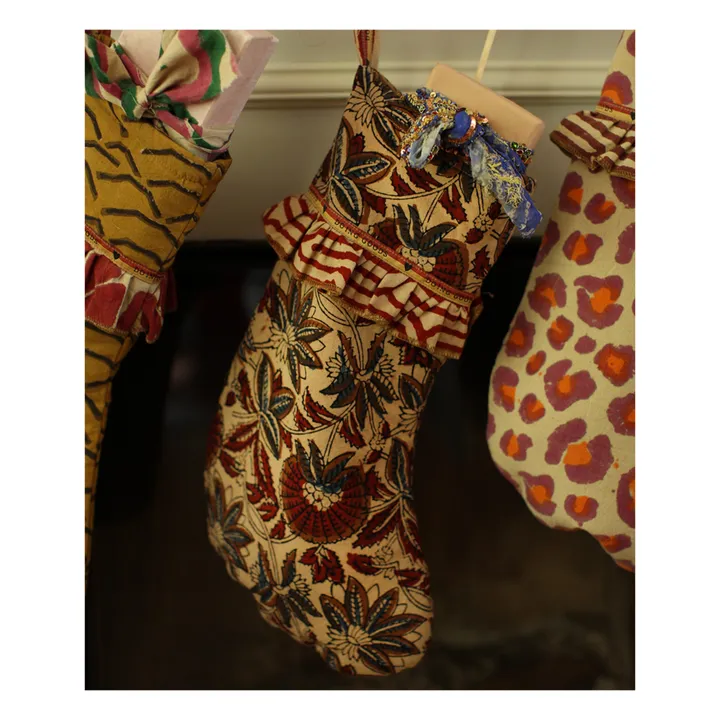 Cotton Christmas boot | Brown- Product image n°1