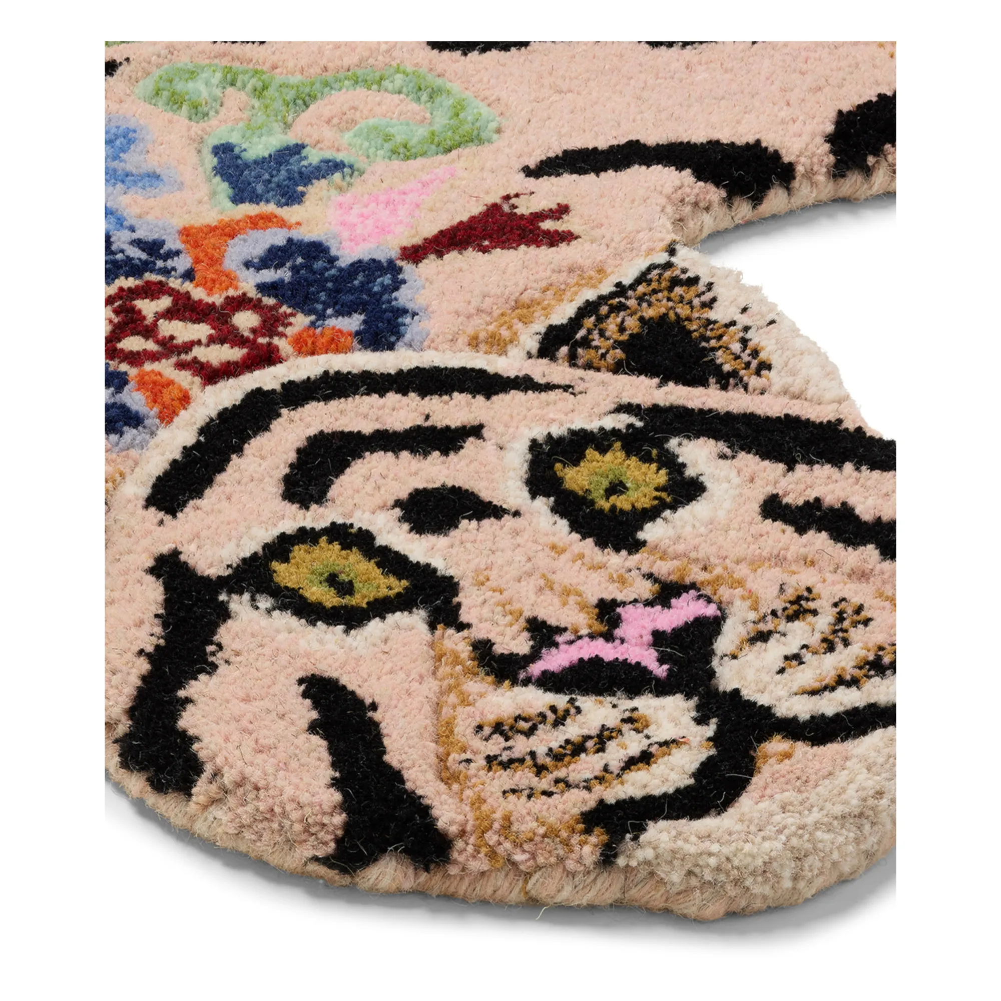 Tapis tigre Mahee Majestic en laine | Rose pêche- Image produit n°3