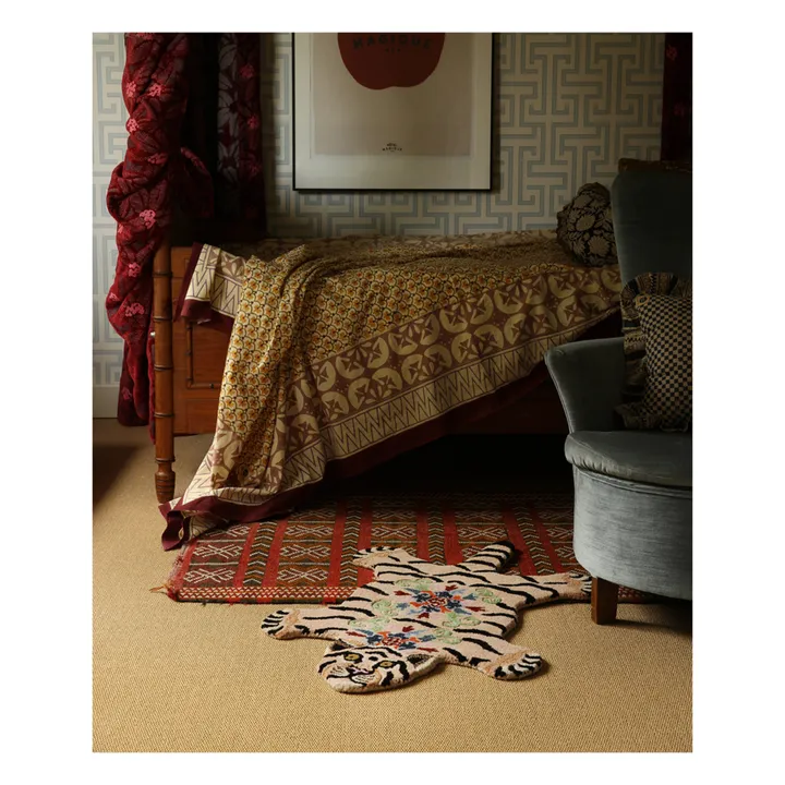 Tapis tigre Mahee Majestic en laine | Rose pêche- Image produit n°5
