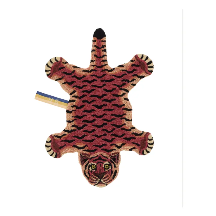 Tapis tigre Tula Wise en laine | Rouge- Image produit n°0