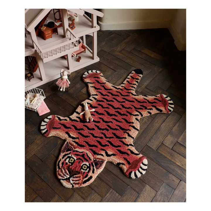 Tapis tigre Tula Wise en laine | Rouge- Image produit n°2