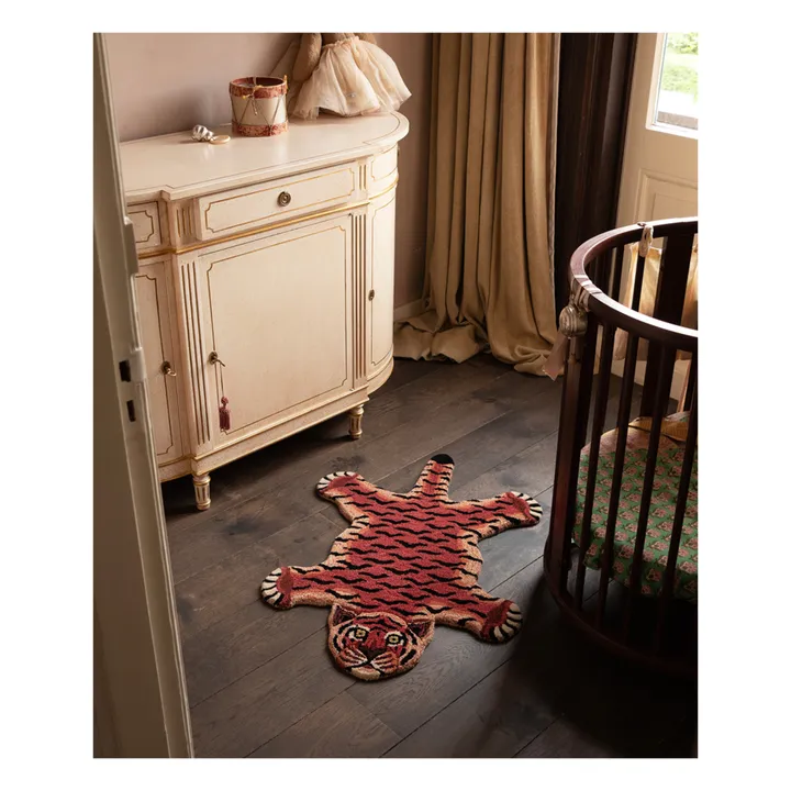 Tapis tigre Tula Wise en laine | Rouge- Image produit n°4