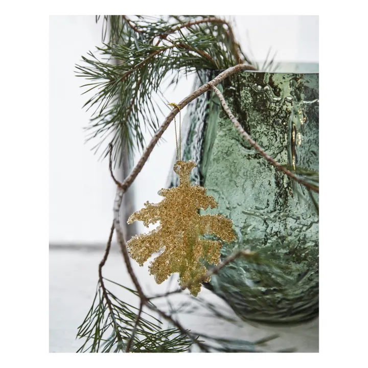 Décoration de Noël feuille Gliz - Lot de 3 | Doré- Image produit n°1