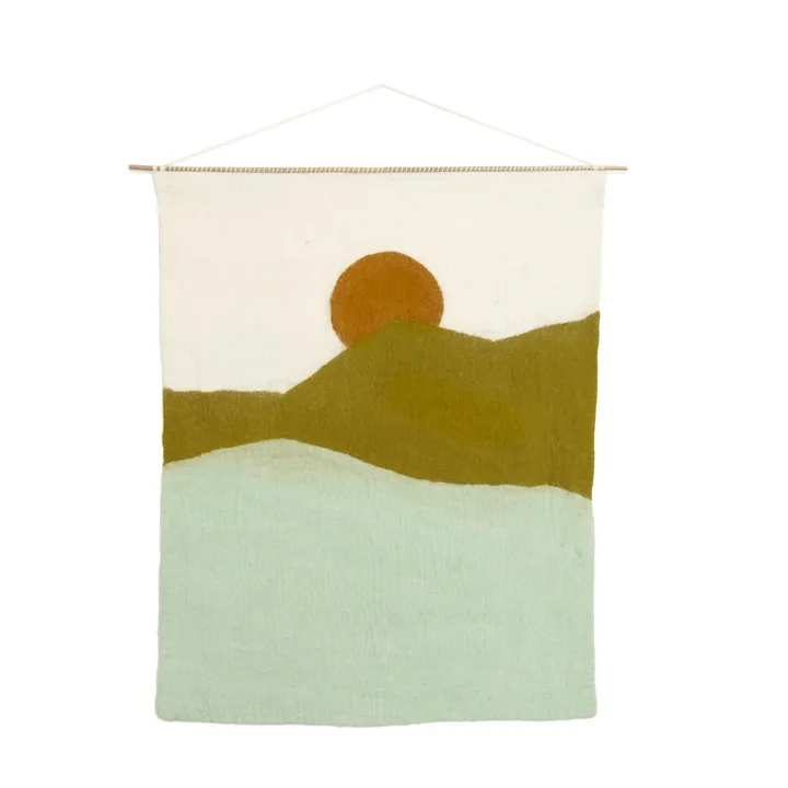 Tapiz de paisaje - Mañana | Verde Menta- Imagen del producto n°0