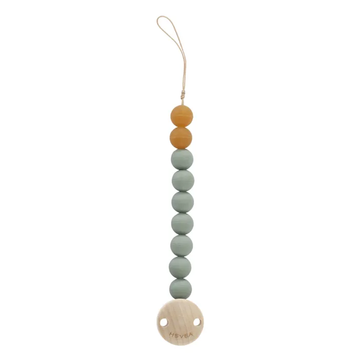 Pinza para chupetes de caucho natural y madera | Verde Almendra- Imagen del producto n°0