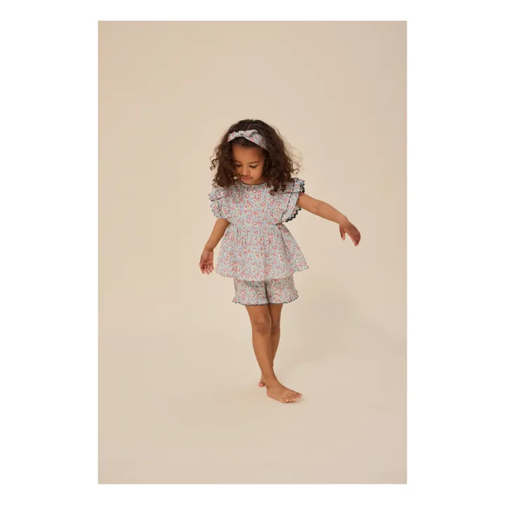 Bandeau Fleuri Coton Bio | Bleu- Image produit n°2