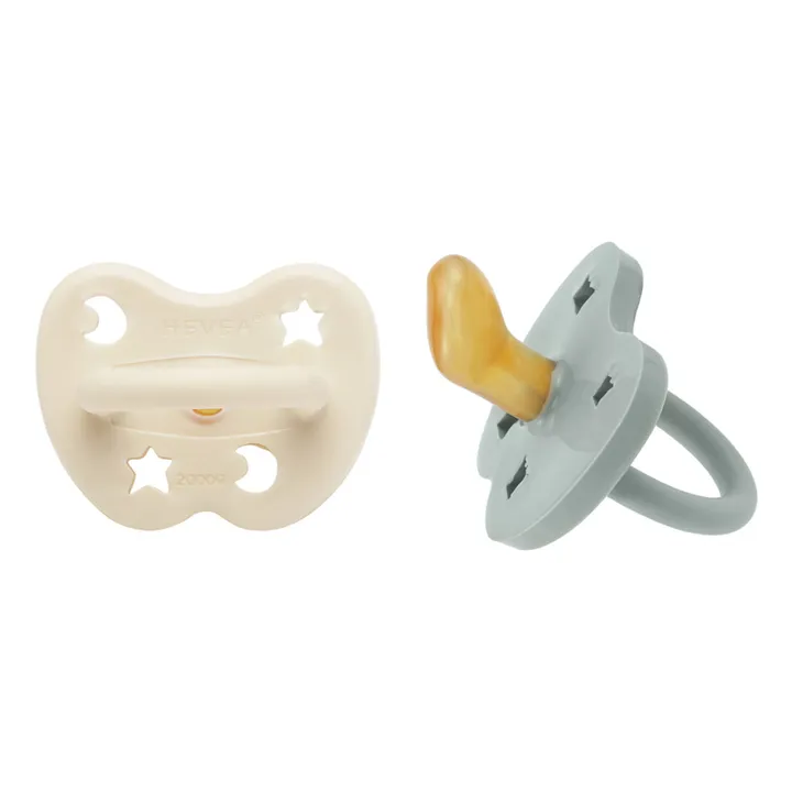 Tétines physiologiques en caoutchouc naturel - Lot de 2 | Gris clair- Image produit n°0