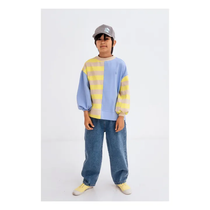 Sweat Coton Bio Boxy | Bleu ciel- Image produit n°1