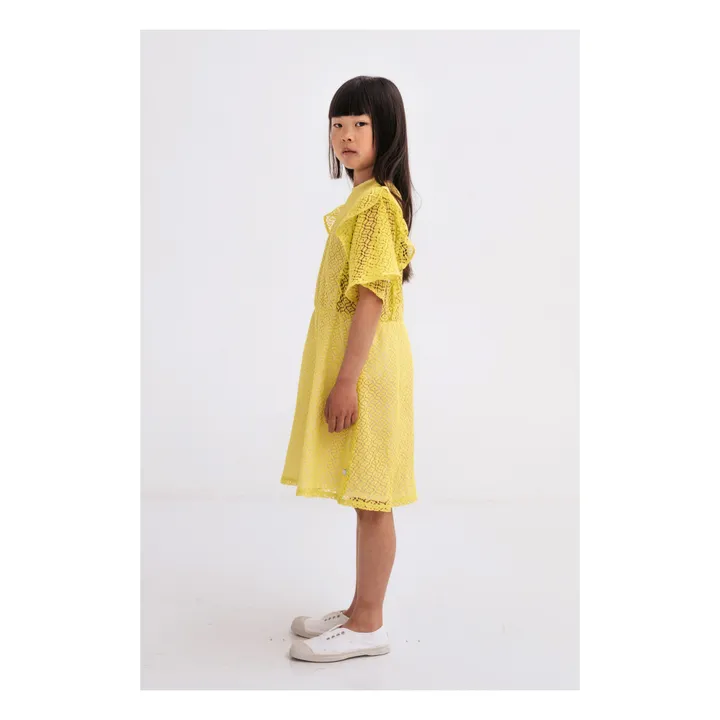 Robe Coton Bio Volant | Jaune- Image produit n°3