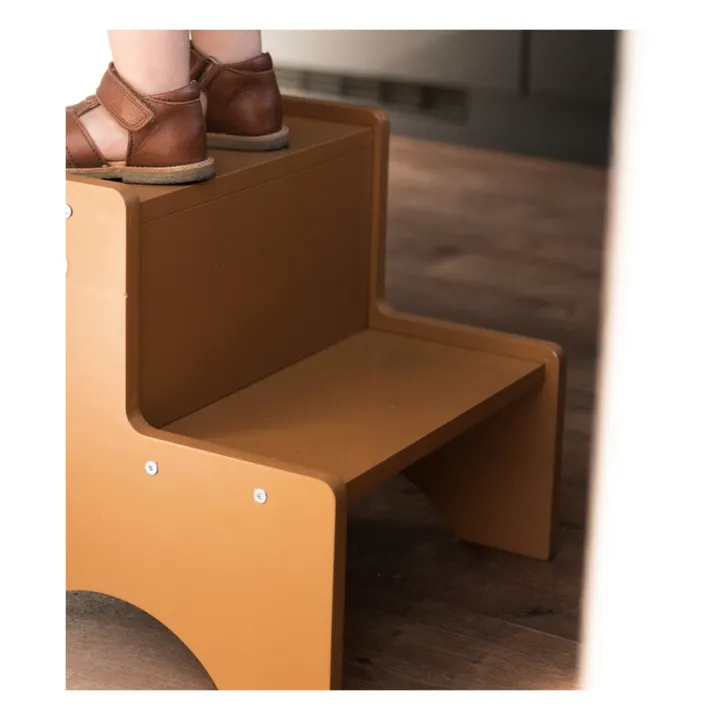 Marche-pied en bois | Brun- Image produit n°1