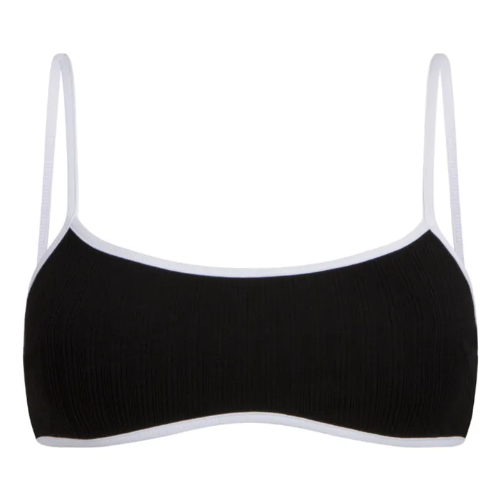 Haut de Maillot Côtelé L'éclatant | Noir- Image produit n°0