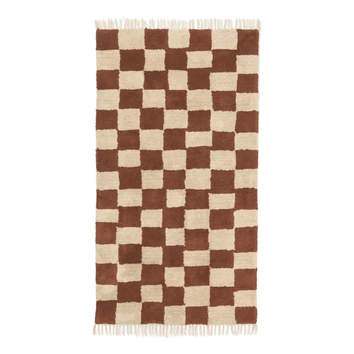 Mara checkerboard carpet | Rust- Product image n°0
