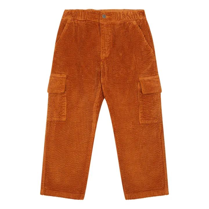 Pantalón cargo de pana para niño | Avellana- Imagen del producto n°0