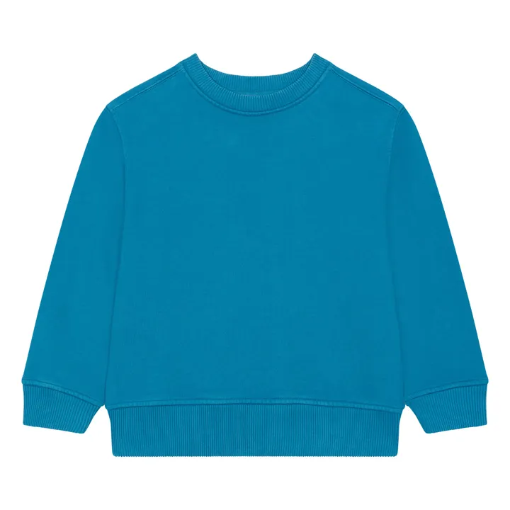 Sweat Crewneck Garçon Molleton Bio | Bleu azur- Image produit n°0