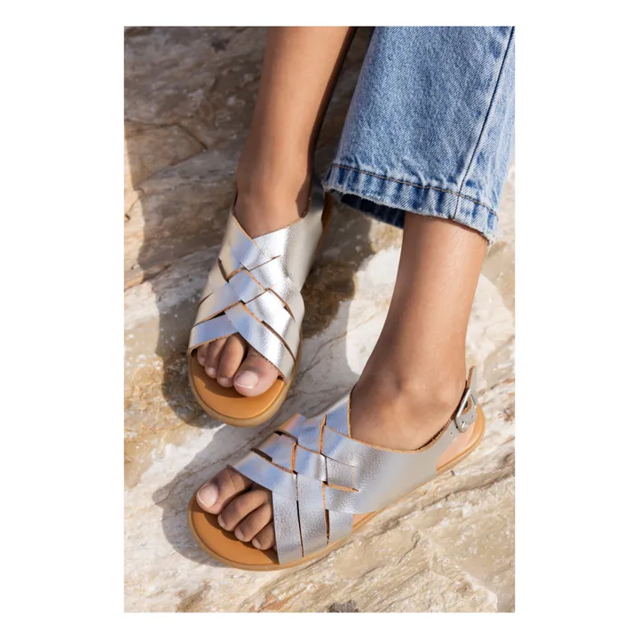 Sandales Tressées | Argenté- Image produit n°2