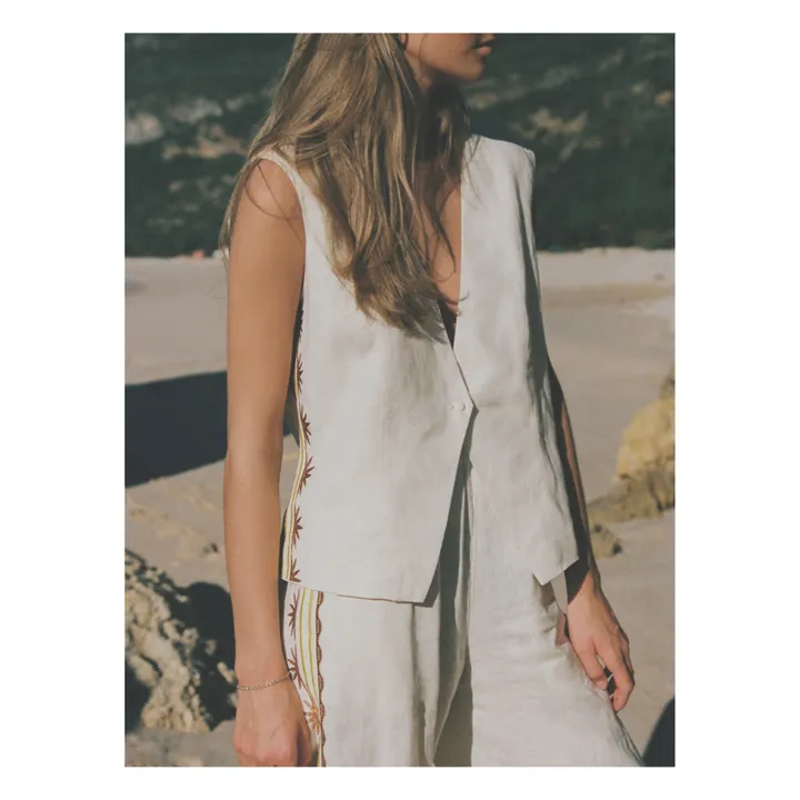Top Ashton Broderies Lin | Ecru- Image produit n°0