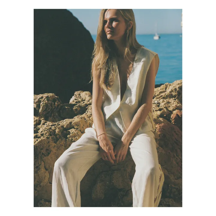 Top Ashton Broderies Lin | Ecru- Image produit n°3