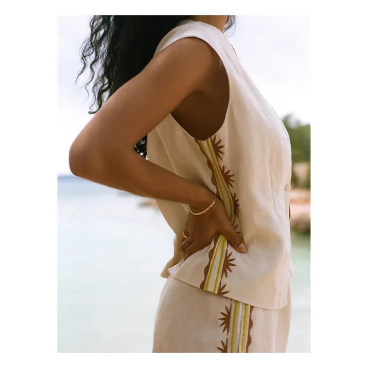 Top Ashton Broderies Lin | Ecru- Image produit n°4