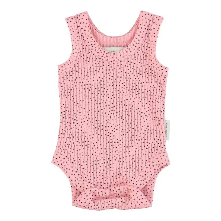 Body sin mangas de algodón orgánico acanalado | Rosa- Imagen del producto n°0