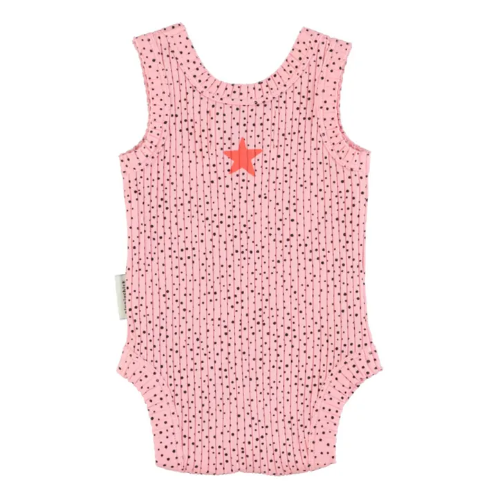 Body sin mangas de algodón orgánico acanalado | Rosa- Imagen del producto n°1