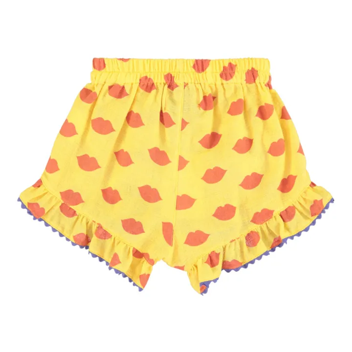 Short Lips Gaze de Coton Bio | Jaune- Image produit n°3