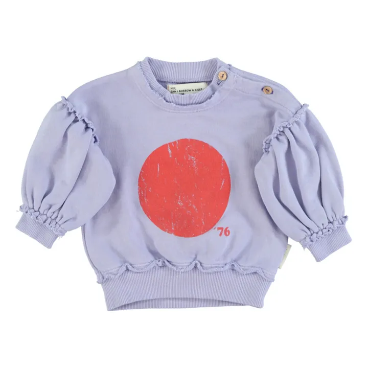 Sweat Manches Ballon Coton Bio | Lavande- Image produit n°2
