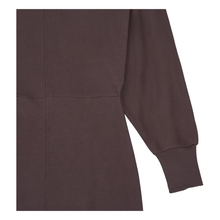 Robe Longue Femme Manches Chauve-souris en Coton Organique | Gris anthracite- Image produit n°1