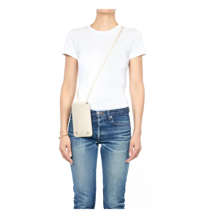 Porte Téléphone Chèvre Grainé | Ecru- Image produit n°0
