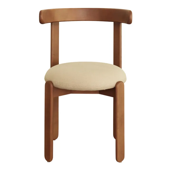 Chaise Lilas en bois, assise en lin | Blanc cassé- Image produit n°0
