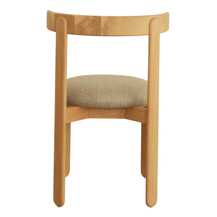 Chaise Lilas en bois, assise en lin | Crème- Image produit n°4