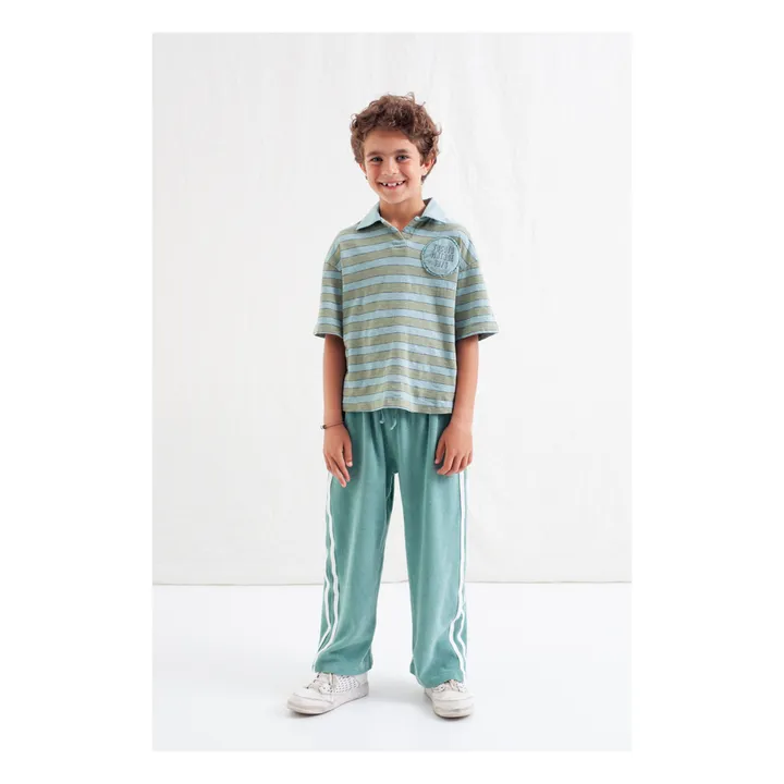 Polo Rayure Coton Bio | Vert- Image produit n°1