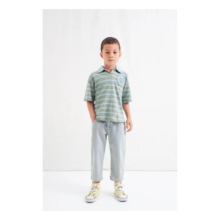 Polo Rayure Coton Bio | Vert- Image produit n°2