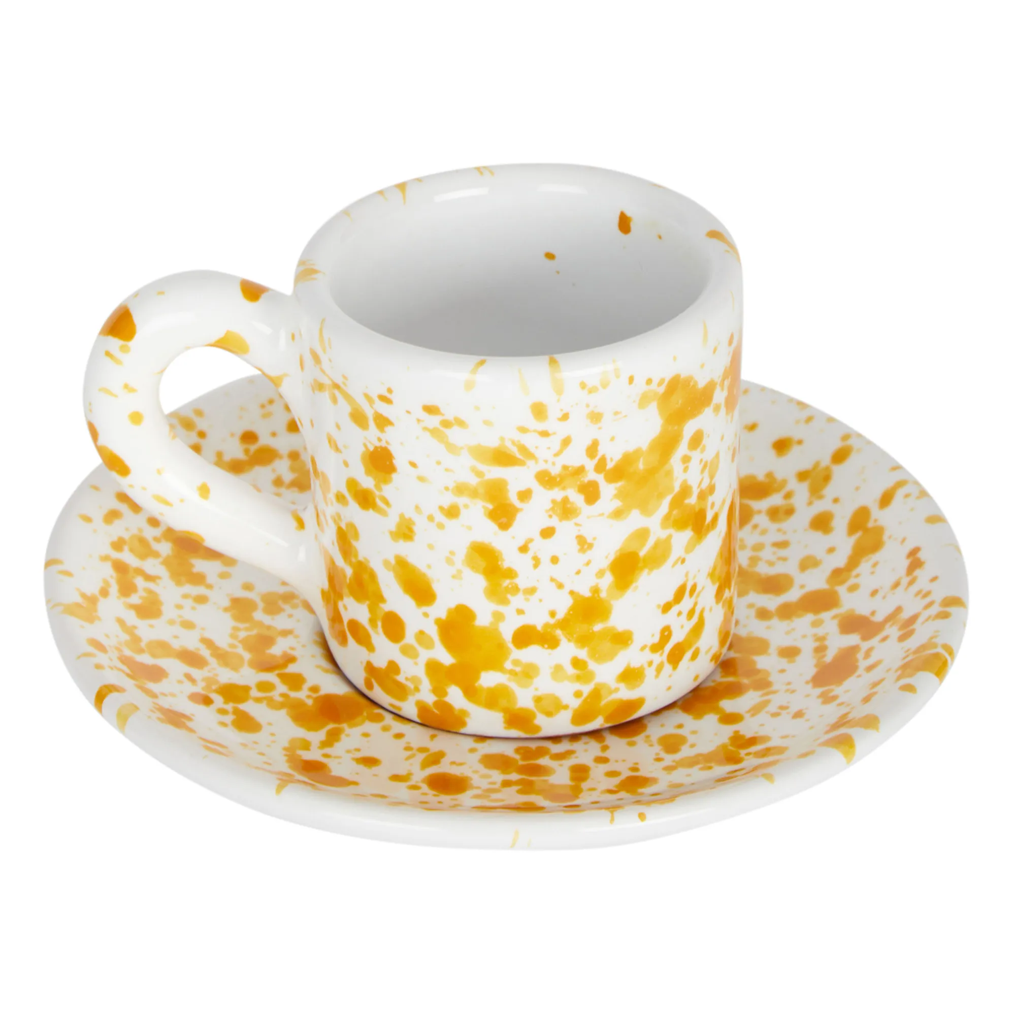 Tasse et sous-tasse Point | Jaune- Image produit n°1