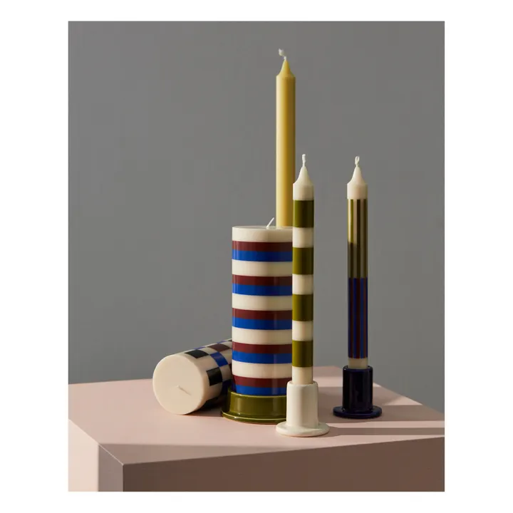 Bougie Column à Rayures | Marron- Image produit n°2