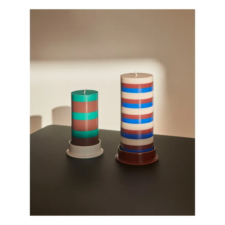 Bougie Column à Rayures | Marron- Image produit n°3