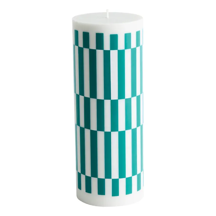 Bougie Column à Carreaux | Vert- Image produit n°0